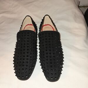 Mens Black Spiked Sole Shoes